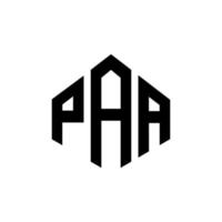 design de logotipo de carta paa com forma de polígono. paa polígono e design de logotipo em forma de cubo. paa hexágono modelo de logotipo de vetor cores brancas e pretas. monograma paa, logotipo de negócios e imóveis.