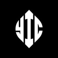 design de logotipo de carta de círculo yic com forma de círculo e elipse. letras de elipse yic com estilo tipográfico. as três iniciais formam um logotipo circular. yic círculo emblema abstrato monograma carta marca vetor. vetor