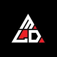 design de logotipo de letra de triângulo mld com forma de triângulo. monograma de design de logotipo de triângulo mld. modelo de logotipo de vetor de triângulo mld com cor vermelha. logotipo triangular mld logotipo simples, elegante e luxuoso.