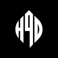 design de logotipo de letra de círculo hqd com forma de círculo e elipse. letras de elipse hqd com estilo tipográfico. as três iniciais formam um logotipo circular. hqd círculo emblema abstrato monograma carta marca vetor. vetor