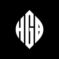 design de logotipo de letra de círculo hgb com forma de círculo e elipse. letras de elipse hgb com estilo tipográfico. as três iniciais formam um logotipo circular. hgb círculo emblema abstrato monograma carta marca vetor. vetor
