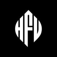 design de logotipo de carta de círculo hfu com forma de círculo e elipse. letras de elipse hfu com estilo tipográfico. as três iniciais formam um logotipo circular. hfu círculo emblema abstrato monograma carta marca vetor. vetor
