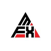 design de logotipo de letra de triângulo mfx com forma de triângulo. monograma de design de logotipo de triângulo mfx. modelo de logotipo de vetor de triângulo mfx com cor vermelha. logotipo triangular mfx logotipo simples, elegante e luxuoso.