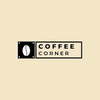 design de logotipo de canto de café com conceito moderno e vintage vetor