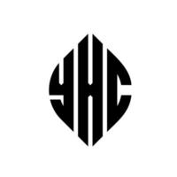 design de logotipo de carta de círculo yxc com forma de círculo e elipse. letras de elipse yxc com estilo tipográfico. as três iniciais formam um logotipo circular. yxc círculo emblema abstrato monograma carta marca vetor. vetor