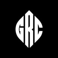 grc círculo carta logotipo design com forma de círculo e elipse. letras de elipse grc com estilo tipográfico. as três iniciais formam um logotipo circular. grc círculo emblema abstrato monograma carta marca vetor. vetor