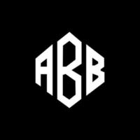 design de logotipo de carta abb com forma de polígono. abb polígono e design de logotipo em forma de cubo. modelo de logotipo de vetor abb hexágono cores brancas e pretas. abb monograma, logotipo de negócios e imóveis.