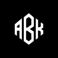 design de logotipo de letra abk com forma de polígono. abk polígono e design de logotipo em forma de cubo. modelo de logotipo de vetor abk hexágono cores brancas e pretas. abk monograma, logotipo de negócios e imóveis.