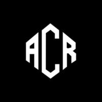 design de logotipo de carta acr com forma de polígono. polígono acr e design de logotipo em forma de cubo. modelo de logotipo de vetor hexágono acr cores brancas e pretas. monograma acr, logotipo de negócios e imóveis.