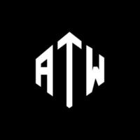 design de logotipo de carta atw com forma de polígono. ATW polígono e design de logotipo em forma de cubo. atw modelo de logotipo de vetor hexágono cores brancas e pretas. aw monograma, logotipo de negócios e imóveis.