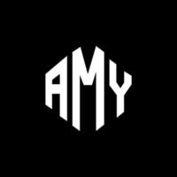 design de logotipo de carta amy com forma de polígono. Amy polígono e design de logotipo em forma de cubo. modelo de logotipo de vetor hexágono amy cores brancas e pretas. amy monograma, logotipo de negócios e imóveis.