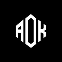 design de logotipo de carta aok com forma de polígono. aok design de logotipo em forma de polígono e cubo. aok modelo de logotipo de vetor hexágono cores brancas e pretas. aok monograma, logotipo de negócios e imóveis.