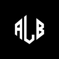 design de logotipo de letra alb com forma de polígono. alb polígono e design de logotipo em forma de cubo. modelo de logotipo de vetor hexágono alb cores brancas e pretas. alb monograma, logotipo de negócios e imóveis.