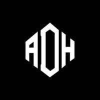 design de logotipo de carta adh com forma de polígono. adh polígono e design de logotipo em forma de cubo. adh hexágono modelo de logotipo de vetor cores brancas e pretas. adh monograma, logotipo de negócios e imóveis.