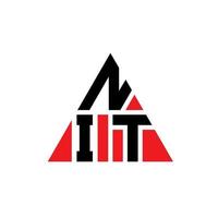 design de logotipo de letra triângulo nit com forma de triângulo. monograma de design de logotipo de triângulo nit. modelo de logotipo de vetor nit triângulo com cor vermelha. logotipo triangular nit logotipo simples, elegante e luxuoso.