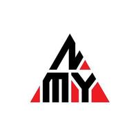 design de logotipo de letra triângulo nmy com forma de triângulo. monograma de design de logotipo de triângulo nmy. modelo de logotipo de vetor de triângulo nmy com cor vermelha. logotipo triangular nmy logotipo simples, elegante e luxuoso.