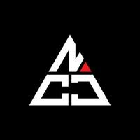 design de logotipo de letra de triângulo ncj com forma de triângulo. monograma de design de logotipo de triângulo ncj. modelo de logotipo de vetor de triângulo ncj com cor vermelha. ncj logotipo triangular logotipo simples, elegante e luxuoso.