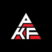 pkf triângulo carta logotipo design com forma de triângulo. monograma de design de logotipo de triângulo pkf. modelo de logotipo de vetor de triângulo pkf com cor vermelha. logotipo triangular pkf logotipo simples, elegante e luxuoso.