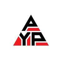 design de logotipo de letra triângulo pyp com forma de triângulo. monograma de design de logotipo de triângulo pyp. modelo de logotipo de vetor de triângulo pyp com cor vermelha. logotipo triangular pyp logotipo simples, elegante e luxuoso.