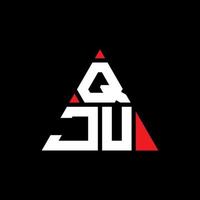 design de logotipo de letra de triângulo qju com forma de triângulo. monograma de design de logotipo de triângulo qju. modelo de logotipo de vetor de triângulo qju com cor vermelha. logotipo triangular qju logotipo simples, elegante e luxuoso.
