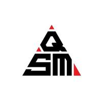 design de logotipo de letra de triângulo qsm com forma de triângulo. monograma de design de logotipo de triângulo qsm. modelo de logotipo de vetor de triângulo qsm com cor vermelha. logotipo triangular qsm logotipo simples, elegante e luxuoso.