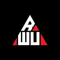 design de logotipo de letra de triângulo rwu com forma de triângulo. monograma de design de logotipo de triângulo rwu. modelo de logotipo de vetor de triângulo rwu com cor vermelha. logotipo triangular rwu logotipo simples, elegante e luxuoso.