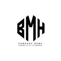 design de logotipo de letra bmh com forma de polígono. bmh polígono e design de logotipo em forma de cubo. modelo de logotipo de vetor hexagonal bmh cores brancas e pretas. bmh monograma, logotipo de negócios e imóveis.