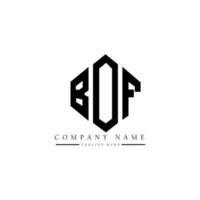 design de logotipo de carta bof com forma de polígono. bof polígono e design de logotipo em forma de cubo. Bof hexágono modelo de logotipo de vetor cores brancas e pretas. Bof monograma, logotipo de negócios e imóveis.