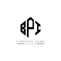 design de logotipo de letra bpi com forma de polígono. polígono bpi e design de logotipo em forma de cubo. modelo de logotipo de vetor hexágono bpi cores brancas e pretas. monograma bpi, logotipo de negócios e imóveis.