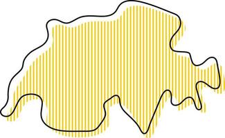 mapa de contorno simples estilizado do ícone da Suíça. vetor