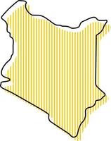 mapa de contorno simples estilizado do ícone do Quênia. vetor