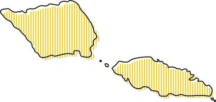 mapa de contorno simples estilizado do ícone de samoa. vetor