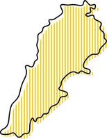 mapa de contorno simples estilizado do ícone do Líbano. vetor