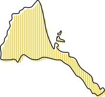 mapa de contorno simples estilizado do ícone da eritreia. vetor