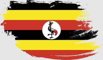 bandeira de uganda com textura grunge vetor