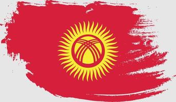 bandeira do quirguistão com textura grunge vetor