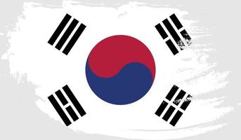 bandeira da coreia do sul com textura grunge vetor