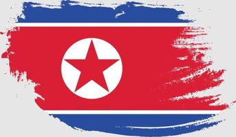 bandeira da coreia do norte com textura grunge vetor