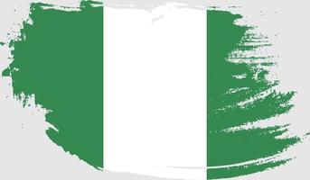 bandeira da nigéria com textura grunge vetor