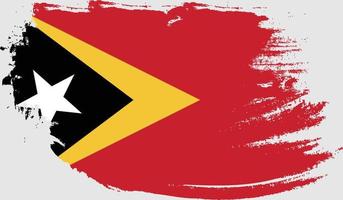 bandeira de timor leste com textura grunge vetor