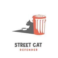 logotipo de ilustração de gato de rua simples vetor
