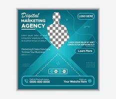 webinar de agência de marketing digital e modelo de postagem de mídia social de conferência de negócios vetor