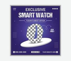 modelo de venda de smartwatch design de postagem de mídia social vetor