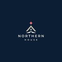 ilustração em vetor plana de modelo de design de ícone de logotipo de casa do norte