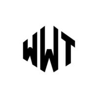 design de logotipo de letra wwt com forma de polígono. wwt polígono e design de logotipo em forma de cubo. wwt hexágono modelo de logotipo de vetor cores brancas e pretas. wwt monograma, logotipo de negócios e imóveis.