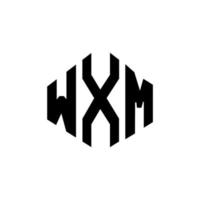 design de logotipo de letra wxm com forma de polígono. wxm polígono e design de logotipo em forma de cubo. modelo de logotipo de vetor hexágono wxm cores brancas e pretas. monograma wxm, logotipo de negócios e imóveis.