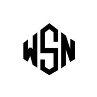 design de logotipo de carta wsn com forma de polígono. wsn polígono e design de logotipo em forma de cubo. modelo de logotipo de vetor hexágono wsn cores brancas e pretas. monograma wsn, logotipo de negócios e imóveis.