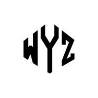 design de logotipo de carta wyz com forma de polígono. wyz polígono e design de logotipo em forma de cubo. modelo de logotipo de vetor hexágono wyz cores brancas e pretas. wyz monograma, logotipo de negócios e imóveis.