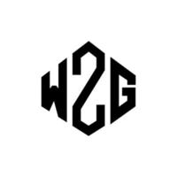 design de logotipo de letra wzg com forma de polígono. wzg polígono e design de logotipo em forma de cubo. wzg hexágono modelo de logotipo de vetor cores brancas e pretas. wzg monograma, logotipo de negócios e imóveis.