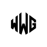 design de logotipo de carta wwg com forma de polígono. wwg polígono e design de logotipo em forma de cubo. wwg hexágono modelo de logotipo de vetor cores brancas e pretas. monograma wwg, logotipo de negócios e imóveis.